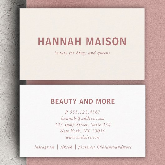 Carte De Visite Moderne, simple, professionnel, salon, beige