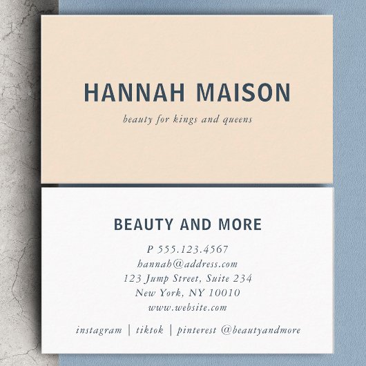 Carte De Visite Moderne, simple, professionnel, salon, beige