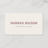 Carte De Visite Moderne, simple, professionnel, salon, beige (Devant)