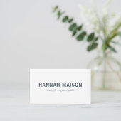 Carte De Visite Moderne, simple, professionnel, salon, blanc, (Debout devant)