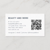 Carte De Visite Moderne, simple, professionnel, salon, blanc, (Dos)