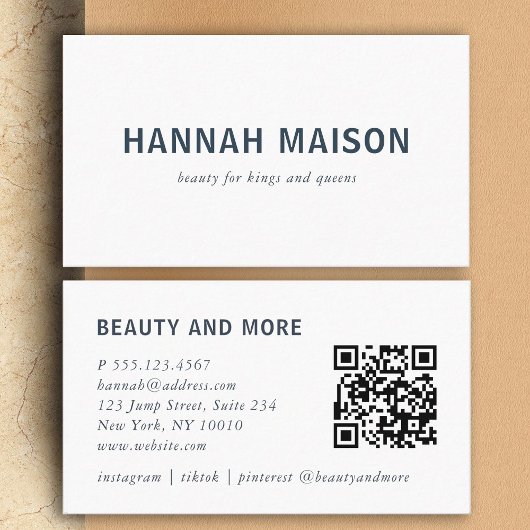Carte De Visite Moderne, simple, professionnel, salon, blanc,