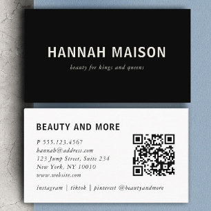 Carte De Visite Moderne, simple, professionnel, salon, noir,