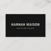 Carte De Visite Moderne, simple, professionnel, salon, noir (Devant)