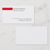 Carte De Visite Moderne simple Rouge Blanc Professionnel (Devant / Derrière)