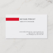 Carte De Visite Moderne simple Rouge Blanc Professionnel (Devant)