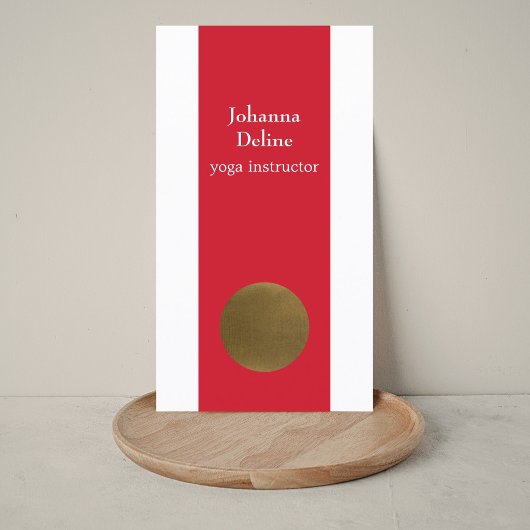 Carte De Visite Moderne Simple Rouge Faux Cercle de Cooper Studio