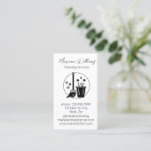 Carte De Visite moderne simple service de nettoyage logo blanc (Debout devant)
