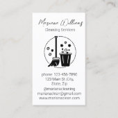 Carte De Visite moderne simple service de nettoyage logo blanc (Devant)