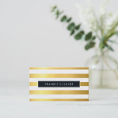 Carte De Visite MODERNE SIMPLE STRIPE MOTIF audacieux feuille or t (Debout devant)