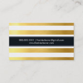 Carte De Visite MODERNE SIMPLE STRIPE MOTIF audacieux feuille or t (Dos)