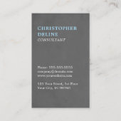 Carte De Visite Moderne Simple Texture Grey Blue Consultant (Devant)