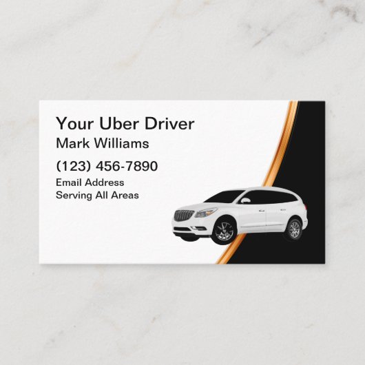 Carte De Visite Moderne simple Uber Driver Ride Hide (Devant)