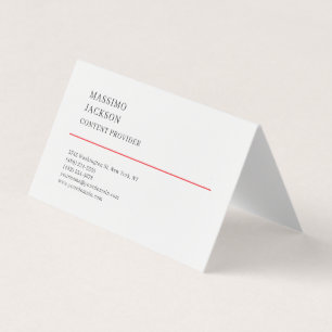 Carte De Visite Moderne Simple Uni Noir Blanc Minimaliste