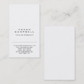 Carte De Visite Moderne Simple Vertical Blanc Unique Propre (Devant / Derrière)
