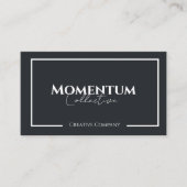 Carte De Visite Moderne Sleek Black White Typographie Professionne (Devant)