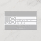 Carte De Visite Moderne Sophistiqué Gray Monogramme Gray (Devant)