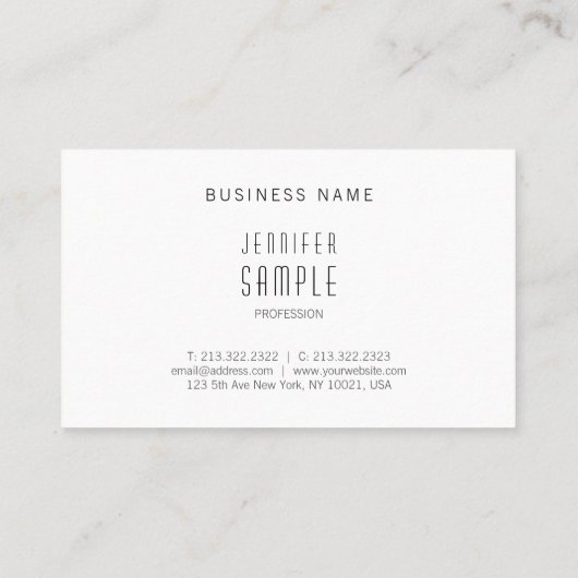 Carte De Visite Moderne Sophistiqué Mini Plaine fine simple (Dos)