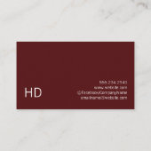 Carte De Visite Moderne Sophistiqué Rouge Profond (Dos)