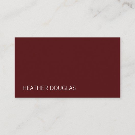 Carte De Visite Moderne Sophistiqué Rouge Profond (Devant)