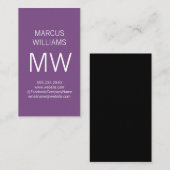 Carte De Visite Moderne Sophistiqué / Violet (Devant / Derrière)