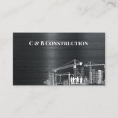 Carte De Visite Moderne Steel Metal Arrière - plan Construction Co (Devant)