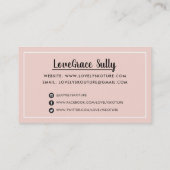 Carte De Visite MODERNE STYLE MINIMAL simple bordure rose pâle (Dos)