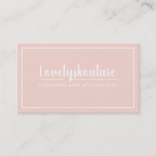 Carte De Visite MODERNE STYLE MINIMAL simple bordure rose pâle