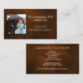 Carte De Visite Moderne Stylish Equine Vétérinaire Texture Brown (Devant / Derrière)