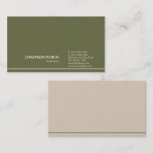 Carte De Visite Moderne stylish Plain Pearl Finish Luxe (Devant / Derrière)