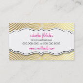 Carte De Visite MODERNE SWEET mignon cupcake rose or rétro sunburs (Dos)