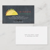 Carte de visite moderne Taco Chalkboard pour les m (Devant / Derrière)