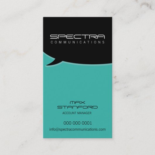 CARTE DE VISITE MODERNE :: talk bulle 11P (Devant)