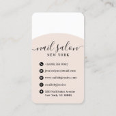 Carte De Visite Moderne technicien d'ongles stylish script salon d (Dos)