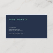 Carte De Visite Moderne teinte bleu et turquoise (Dos)