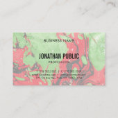 Carte De Visite Moderne tendance Art Abstrait élégant Rouge Vert (Dos)