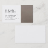 Carte de visite moderne tendance beige rayé blanc (Devant / Derrière)