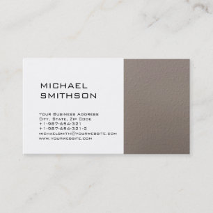 Carte de visite moderne tendance beige rayé blanc