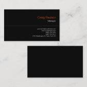 Carte de visite moderne tendance Black Chic (Devant / Derrière)
