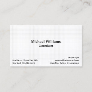 Carte De Visite Moderne tendance blanc À damiers Motif professionn