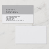 Carte de visite moderne tendance blanc clair gris  (Devant / Derrière)