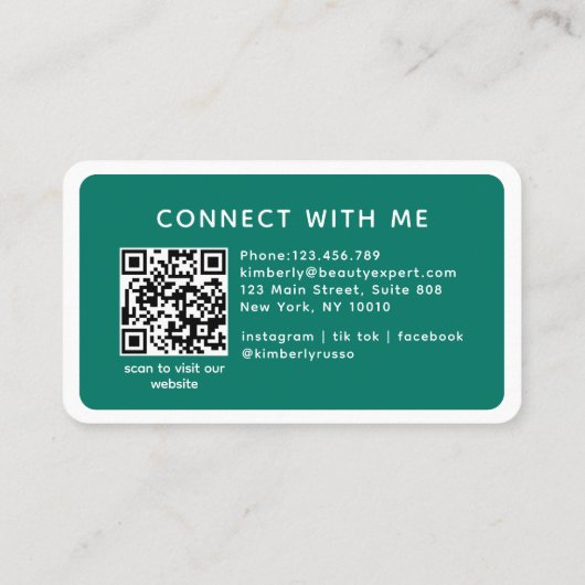 Carte De Visite Moderne, tendance, Code QR, Salon (Dos)