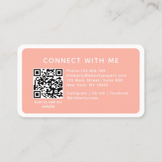Carte De Visite Moderne, tendance, Code QR, Salon (Dos)