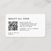 Carte De Visite Moderne, tendance, Code QR, Salon, Femme-Logo (Dos)