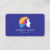 Carte De Visite Moderne, tendance, Code QR, Salon, Femme-Logo (Devant)