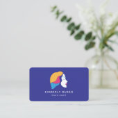 Carte De Visite Moderne, tendance, Code QR, Salon, Femme-Logo (Debout devant)