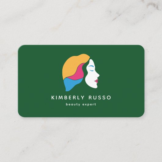 Carte De Visite Moderne, tendance, Code QR, Salon, Logo Femmes (Devant)