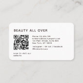 Carte De Visite Moderne, tendance, Code QR, Salon, Logo Femmes (Dos)