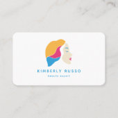 Carte De Visite Moderne, tendance, Code QR, Salon, Logo Femmes (Devant)