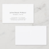 Carte De Visite Moderne tendance Design simple Élégant Professionn (Devant / Derrière)